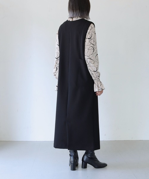 HER CLOSET(ハークローゼット)の「【vingtrois】キーネックダンボールジャンパースカート(ジャンパースカート・レディース・ベージュ/カーキ/ブラック・M)」の11枚目の写真