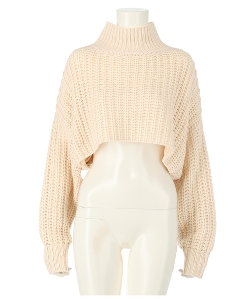 ANAP(アナップ)の「ハイネッククロップドニットトップスセーター(ニット/セーター・レディース・アイボリー/ブラック/ブルー・FREE)」の9枚目の写真