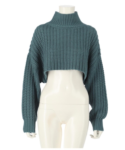 ANAP(アナップ)の「ハイネッククロップドニットトップスセーター(ニット/セーター・レディース・アイボリー/ブラック/ブルー・FREE)」の11枚目の写真