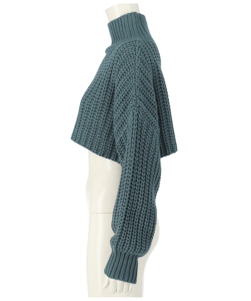 ANAP(アナップ)の「ハイネッククロップドニットトップスセーター(ニット/セーター・レディース・アイボリー/ブラック/ブルー・FREE)」の12枚目の写真