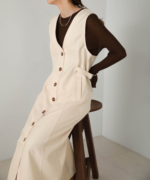 Bab（バブ）の「2WAYサイドベルトワンピース（ワンピース・レディース・ブラック/アイボリー/ベージュ・M）」の2枚目の写真