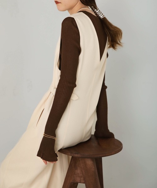 Bab（バブ）の「2WAYサイドベルトワンピース（ワンピース・レディース・ブラック/アイボリー/ベージュ・M）」の7枚目の写真