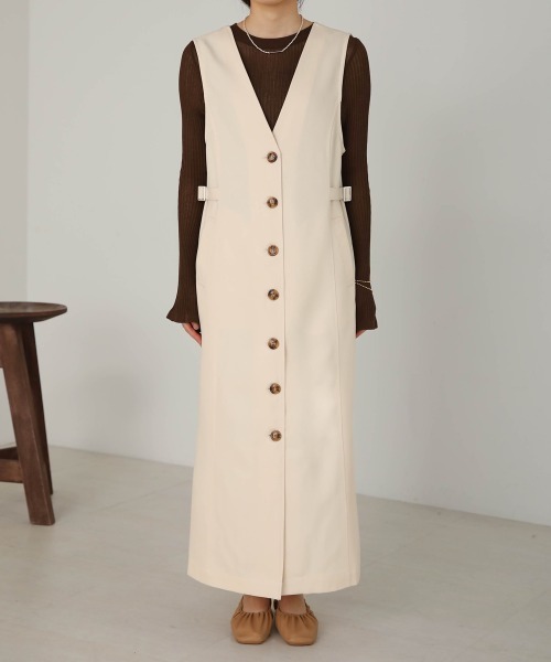 Bab（バブ）の「2WAYサイドベルトワンピース（ワンピース・レディース・ブラック/アイボリー/ベージュ・M）」の8枚目の写真