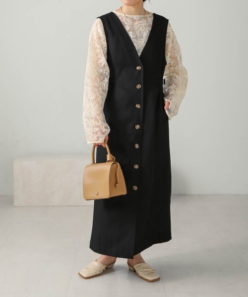 Bab（バブ）の「2WAYサイドベルトワンピース（ワンピース・レディース・ブラック/アイボリー/ベージュ・M）」の22枚目の写真