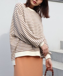 Brownie | Brownie 袖ボリュームボーダーBIGプルオーバー(Tシャツ/カットソー)