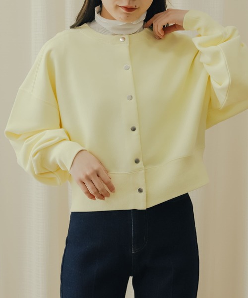 SENSE OF PLACE by URBAN RESEARCH（センスオブプレイスバイアーバンリサーチ）の「2WAYロゴスウェットカーディガン（カーディガン/ボレロ・レディース・グレー/ネイビー/イエロー・ONE）」の3枚目の写真