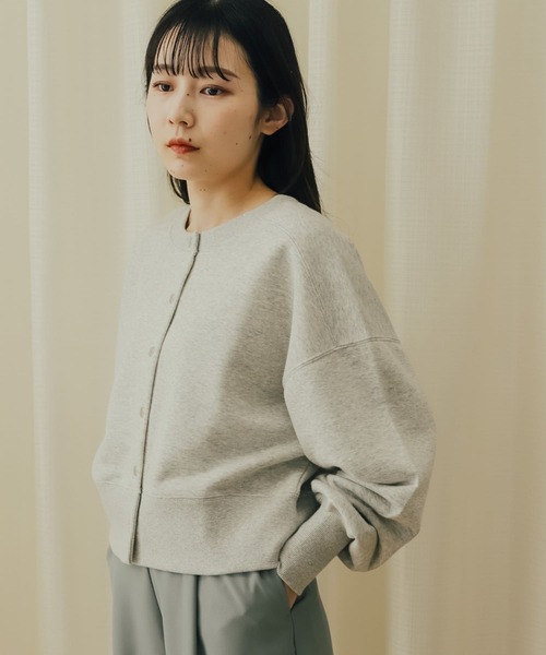 SENSE OF PLACE by URBAN RESEARCH（センスオブプレイスバイアーバンリサーチ）の「2WAYロゴスウェットカーディガン（カーディガン/ボレロ・レディース・グレー/ネイビー/イエロー・ONE）」の11枚目の写真