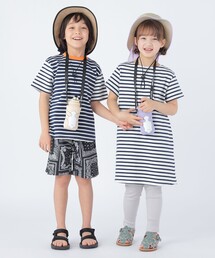 SHIPS（シップス）の「SHIPS KIDS:100～130cm / オーガニック コットン ボーダー Aライン ワンピース（ワンピース・キッズ）」