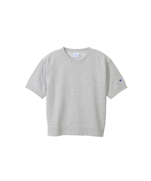 Champion(チャンピオン)の「【Champion/チャンピオン】レディース ショートスリーブスウェットシャツ(スウェット・レディース・ブラック/カーキ/ライトブルー/ホワイト/ネイビー/グレー/ライトパープル・MEDIUM/LARGE)」の4枚目の写真