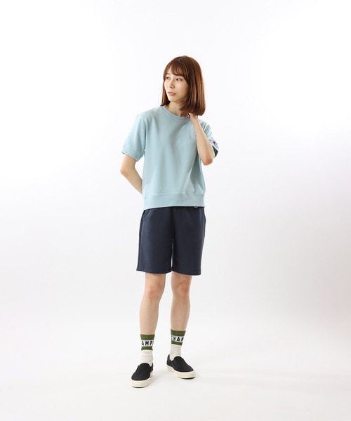Champion(チャンピオン)の「【Champion/チャンピオン】レディース ショートスリーブスウェットシャツ(スウェット・レディース・ブラック/カーキ/ライトブルー/ホワイト/ネイビー/グレー/ライトパープル・MEDIUM/LARGE)」の21枚目の写真