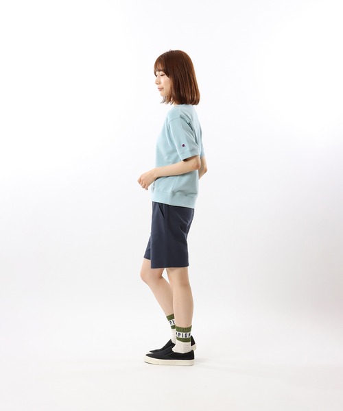 Champion(チャンピオン)の「【Champion/チャンピオン】レディース ショートスリーブスウェットシャツ(スウェット・レディース・ブラック/カーキ/ライトブルー/ホワイト/ネイビー/グレー/ライトパープル・MEDIUM/LARGE)」の22枚目の写真