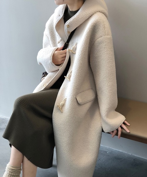 aimoha（アイモハ）の「ボア ダッフルコート フード付き（ダッフル