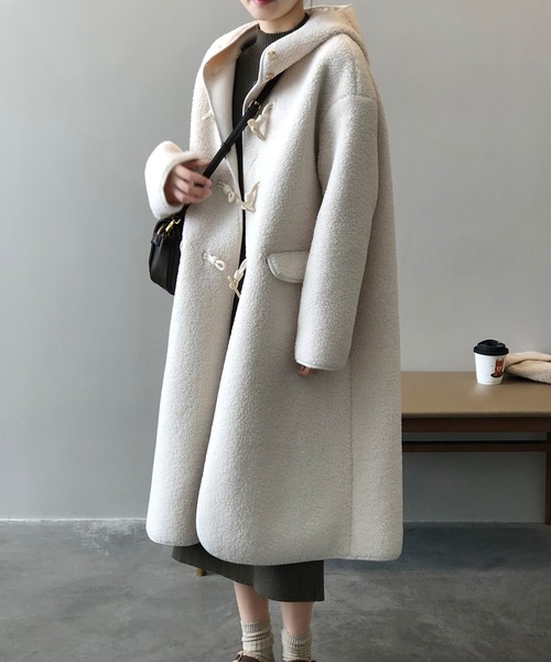 aimoha（アイモハ）の「ボア ダッフルコート フード付き（ダッフル