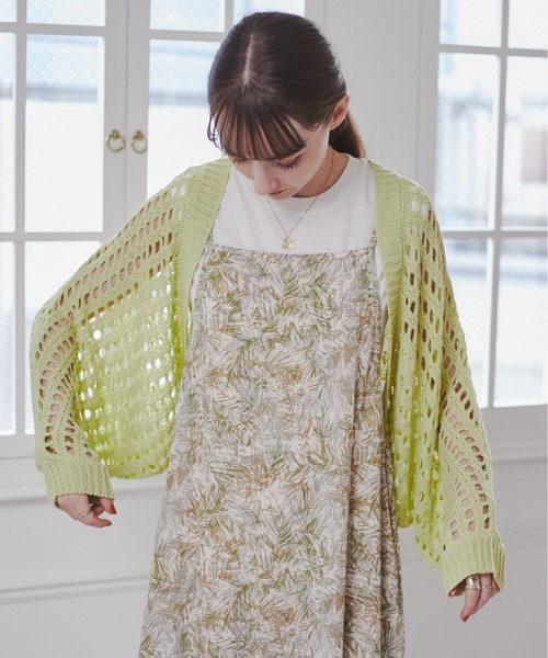 セール】透かし編みメッシュニットボレロ（カーディガン/ボレロ