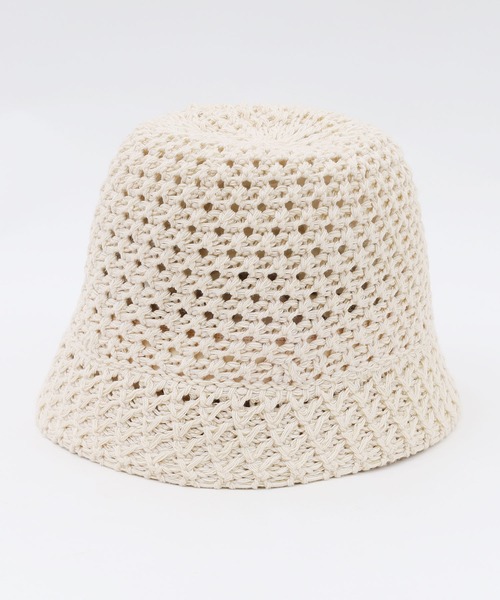 POU DOU DOU（プードゥドゥ）の「透かし編みサーモベルハット（ハット・レディース・アイボリー/ブラック・8）」の5枚目の写真