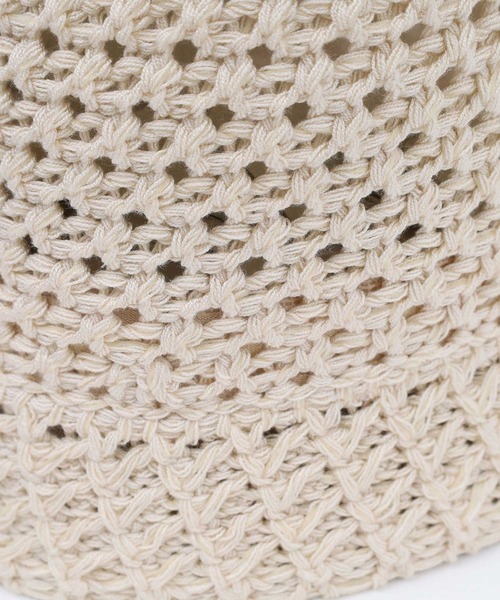 POU DOU DOU（プードゥドゥ）の「透かし編みサーモベルハット（ハット・レディース・アイボリー/ブラック・8）」の7枚目の写真