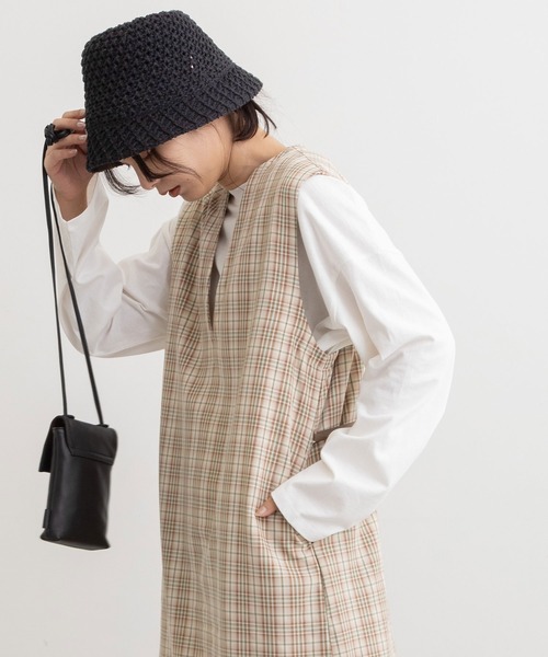POU DOU DOU（プードゥドゥ）の「透かし編みサーモベルハット（ハット・レディース・アイボリー/ブラック・8）」の16枚目の写真
