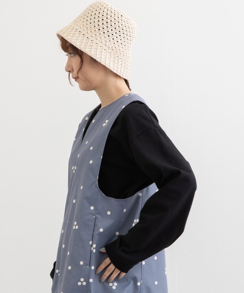 POU DOU DOU（プードゥドゥ）の「透かし編みサーモベルハット（ハット・レディース・アイボリー/ブラック・8）」の4枚目の写真