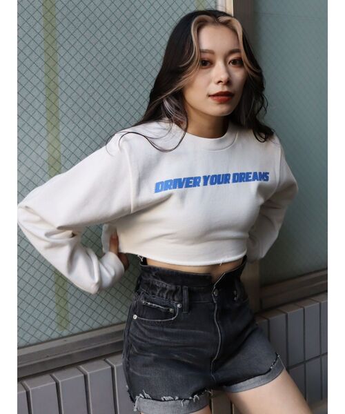 EVRIS(エヴリス)の「センターロゴクロップドトップス(Tシャツ/カットソー・レディース・オレンジ/ホワイト/ブラック・FREE)」の12枚目の写真