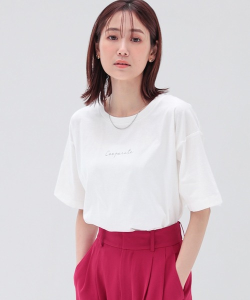 GLOBAL WORK(グローバルワーク)の「リッチクリーンプリントT半袖/163487(Tシャツ/カットソー・レディース・ダークグレー/ホワイト系その他/ホワイト/ホワイト系その他3/グレイッシュベージュ/ブラック/ホワイト系その他2/オフホワイト/その他3/グレー系その他・LARGE/MEDIUM)」の13枚目の写真
