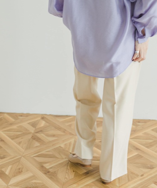 ITEMS URBANRESEARCH（アイテムズ アーバンリサーチ）の「リネンライクワイドパンツ（スラックス・レディース・ベージュ/チャコールグレー/キャメル・FREE）」の12枚目の写真