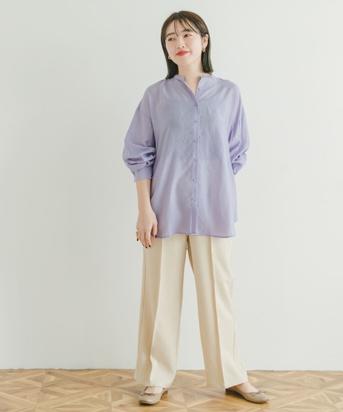 ITEMS URBANRESEARCH（アイテムズ アーバンリサーチ）の「リネンライクワイドパンツ（スラックス・レディース・ベージュ/チャコールグレー/キャメル・FREE）」の17枚目の写真