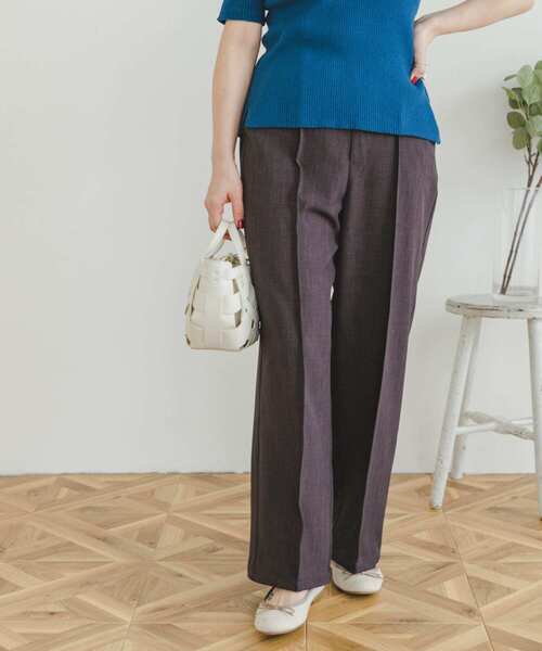 ITEMS URBANRESEARCH（アイテムズ アーバンリサーチ）の「リネンライクワイドパンツ（スラックス・レディース・ベージュ/チャコールグレー/キャメル・FREE）」の21枚目の写真