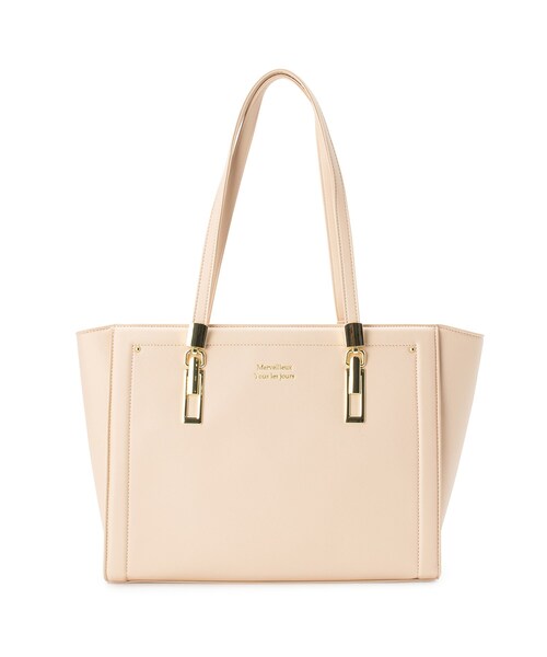 Ober Tashe(オーバータッシェ)の「ロゴ型押し3層トート(トートバッグ・レディース・アイボリー/ブラック/ピンク系/ブルー/ネイビー・FREE)」の5枚目の写真