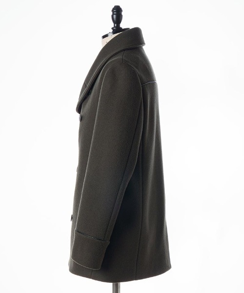 wjk(ダヴルジェイケイ)の「mj9200-shawl collar half coat ハーフコート(ピーコート・メンズ・ブラック/カーキ・M/S/XL/L)」の10枚目の写真