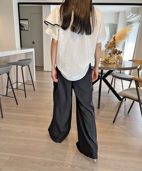 Jewelobe(ジュエローブ)の「タックプリーツルーズワイドパンツ(その他パンツ・レディース・ブラック/アイボリー/ピンク・FREE)」の7枚目の写真