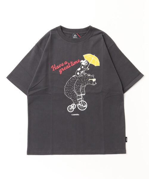 KRIFF MAYER（クリフメイヤー）の「Heavy ounce illustrated short sleeve T-shirt / ヘビーオンス イラスト半袖Ｔシャツ unisex（Tシャツ/カットソー・メンズ・ホワイト系その他/チャコール/チャコールグレー/ホワイト系その他2/グリーン/グリーン系その他/ワイン/ネイビー系/ネイビー/グレー系その他/レッド/オフホワイト・M/XL/L）」の6枚目の写真