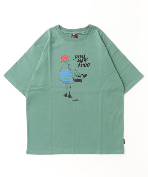 KRIFF MAYER（クリフメイヤー）の「Heavy ounce illustrated short sleeve T-shirt / ヘビーオンス イラスト半袖Ｔシャツ unisex（Tシャツ/カットソー・メンズ・ホワイト系その他/チャコール/チャコールグレー/ホワイト系その他2/グリーン/グリーン系その他/ワイン/ネイビー系/ネイビー/グレー系その他/レッド/オフホワイト・M/XL/L）」の2枚目の写真