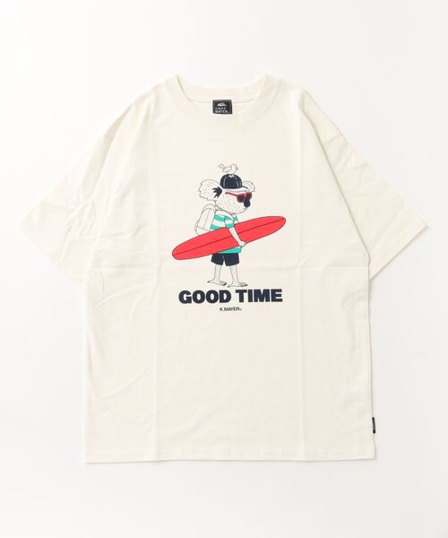 KRIFF MAYER（クリフメイヤー）の「Heavy ounce illustrated short sleeve T-shirt / ヘビーオンス イラスト半袖Ｔシャツ unisex（Tシャツ/カットソー・メンズ・ホワイト系その他/チャコール/チャコールグレー/ホワイト系その他2/グリーン/グリーン系その他/ワイン/ネイビー系/ネイビー/グレー系その他/レッド/オフホワイト・M/XL/L）」の3枚目の写真