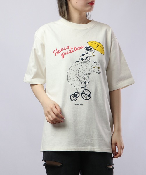 KRIFF MAYER（クリフメイヤー）の「Heavy ounce illustrated short sleeve T-shirt / ヘビーオンス イラスト半袖Ｔシャツ unisex（Tシャツ/カットソー・メンズ・ホワイト系その他/チャコール/チャコールグレー/ホワイト系その他2/グリーン/グリーン系その他/ワイン/ネイビー系/ネイビー/グレー系その他/レッド/オフホワイト・M/XL/L）」の14枚目の写真
