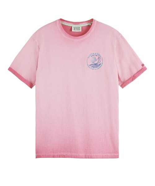 SCOTCH&SODA(スコッチアンドソーダ)の「コールドダイ アートワークTシャツ【171703】(Tシャツ/カットソー・メンズ・ピンク/ライトブルー・SMALL/MEDIUM/LARGE)」の2枚目の写真