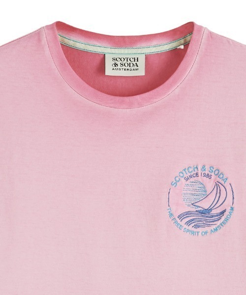 SCOTCH&SODA(スコッチアンドソーダ)の「コールドダイ アートワークTシャツ【171703】(Tシャツ/カットソー・メンズ・ピンク/ライトブルー・SMALL/MEDIUM/LARGE)」の8枚目の写真