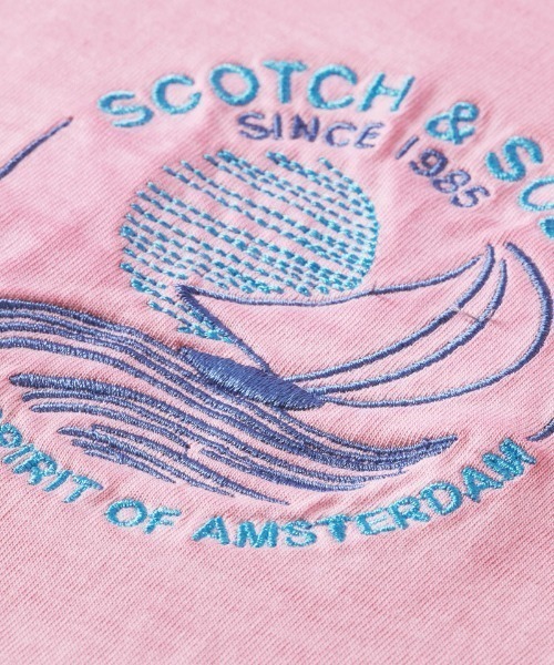 SCOTCH&SODA(スコッチアンドソーダ)の「コールドダイ アートワークTシャツ【171703】(Tシャツ/カットソー・メンズ・ピンク/ライトブルー・SMALL/MEDIUM/LARGE)」の6枚目の写真