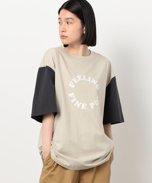 Purple&Yellow(パープルアンドイエロー)の「サークルプリント カラースリーブ 半袖Tシャツ(Tシャツ/カットソー・メンズ・ボルドー/グレイッシュベージュ/チャコール・SMALL/MEDIUM/LARGE)」の18枚目の写真