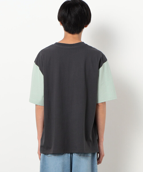 Purple&Yellow(パープルアンドイエロー)の「サークルプリント カラースリーブ 半袖Tシャツ(Tシャツ/カットソー・メンズ・ボルドー/グレイッシュベージュ/チャコール・SMALL/MEDIUM/LARGE)」の21枚目の写真
