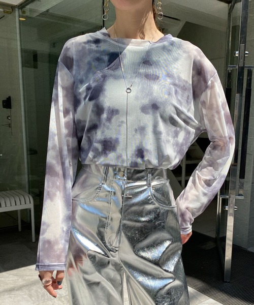 WEGO（ウィゴー）の「WEGO/【一部店限定】タイダイシアートップス（Tシャツ/カットソー・レディース・ブルー/ブラック・FREE）」の8枚目の写真