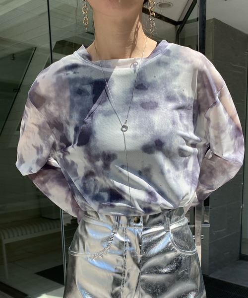 WEGO（ウィゴー）の「WEGO/【一部店限定】タイダイシアートップス（Tシャツ/カットソー・レディース・ブルー/ブラック・FREE）」の12枚目の写真