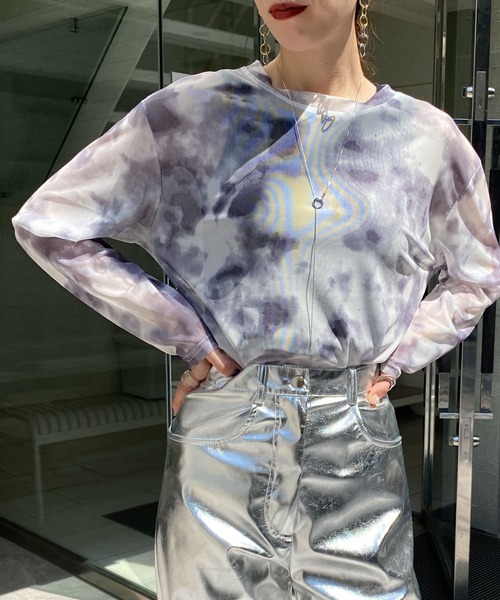 WEGO（ウィゴー）の「WEGO/【一部店限定】タイダイシアートップス（Tシャツ/カットソー・レディース・ブルー/ブラック・FREE）」の5枚目の写真