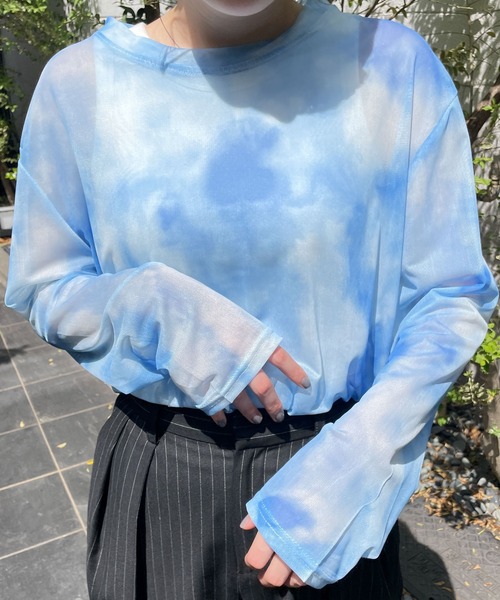 WEGO（ウィゴー）の「WEGO/【一部店限定】タイダイシアートップス（Tシャツ/カットソー・レディース・ブルー/ブラック・FREE）」の14枚目の写真