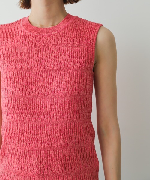 SENSE OF PLACE by URBAN RESEARCH（センスオブプレイスバイアーバンリサーチ）の「ランダムリブノースリーブセーター（ニット/セーター・レディース・ピンク/ブラック/ライトブルー・ONE）」の9枚目の写真