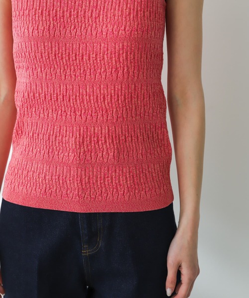 SENSE OF PLACE by URBAN RESEARCH（センスオブプレイスバイアーバンリサーチ）の「ランダムリブノースリーブセーター（ニット/セーター・レディース・ピンク/ブラック/ライトブルー・ONE）」の10枚目の写真