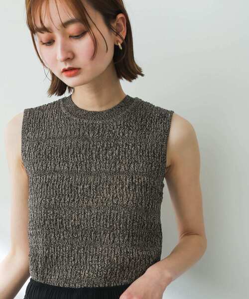 SENSE OF PLACE by URBAN RESEARCH（センスオブプレイスバイアーバンリサーチ）の「ランダムリブノースリーブセーター（ニット/セーター・レディース・ピンク/ブラック/ライトブルー・ONE）」の11枚目の写真