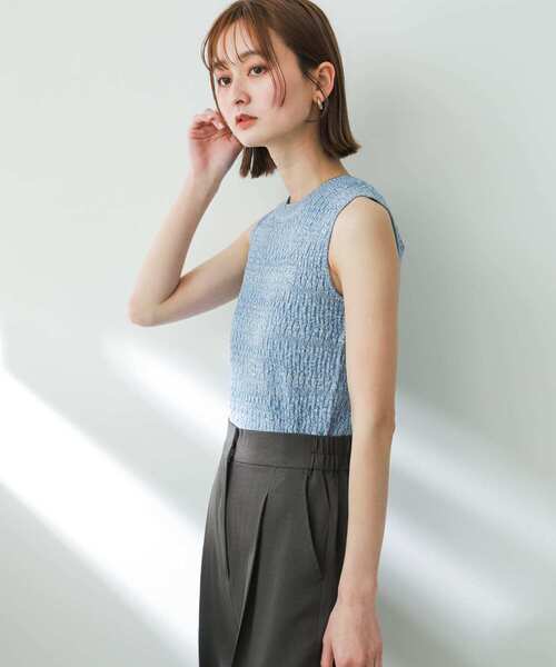 SENSE OF PLACE by URBAN RESEARCH（センスオブプレイスバイアーバンリサーチ）の「ランダムリブノースリーブセーター（ニット/セーター・レディース・ピンク/ブラック/ライトブルー・ONE）」の16枚目の写真