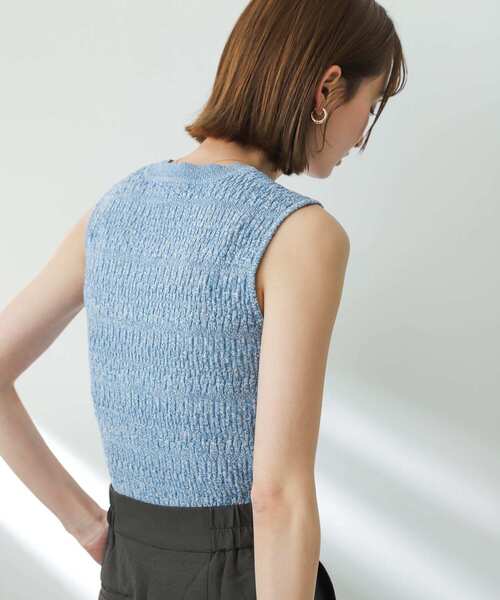 SENSE OF PLACE by URBAN RESEARCH（センスオブプレイスバイアーバンリサーチ）の「ランダムリブノースリーブセーター（ニット/セーター・レディース・ピンク/ブラック/ライトブルー・ONE）」の18枚目の写真