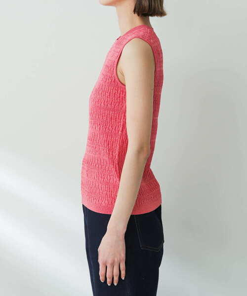 SENSE OF PLACE by URBAN RESEARCH（センスオブプレイスバイアーバンリサーチ）の「ランダムリブノースリーブセーター（ニット/セーター・レディース・ピンク/ブラック/ライトブルー・ONE）」の21枚目の写真