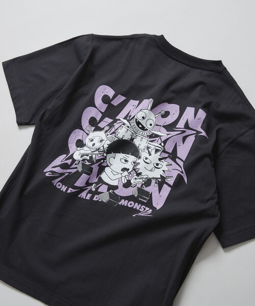 B.C STOCK(ベーセーストック)の「【ダメダメモンスター】半袖Tシャツ ”バンド”(Tシャツ/カットソー・メンズ・ホワイト/ブラック系その他・SMALL/MEDIUM/LARGE)」の2枚目の写真